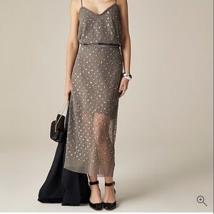 JCREW Collection new Gwyneth layered slip skirt in sequin mesh